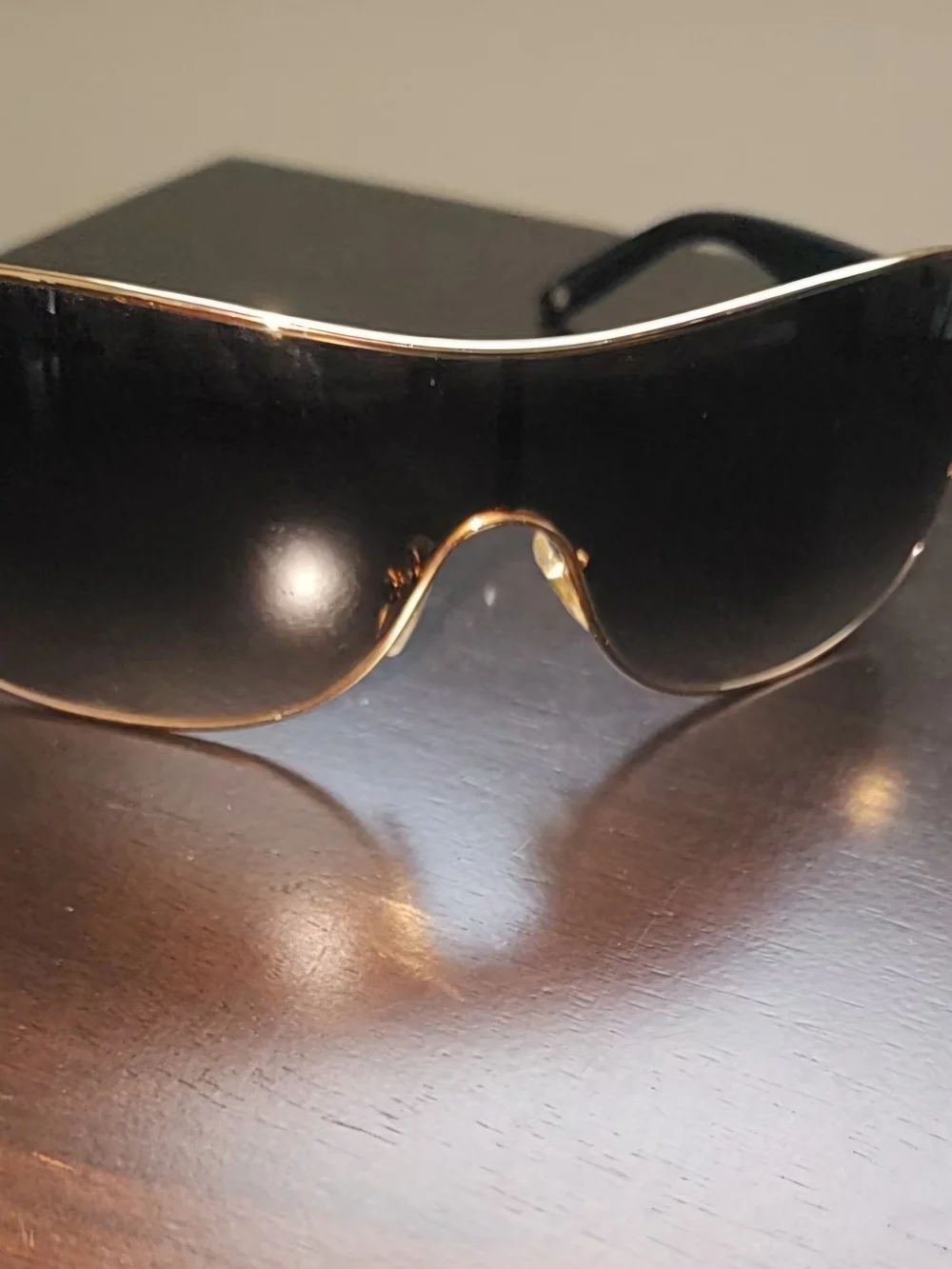 Women's Brown Gradient Shield Sunglasses - Fashion Shield Style